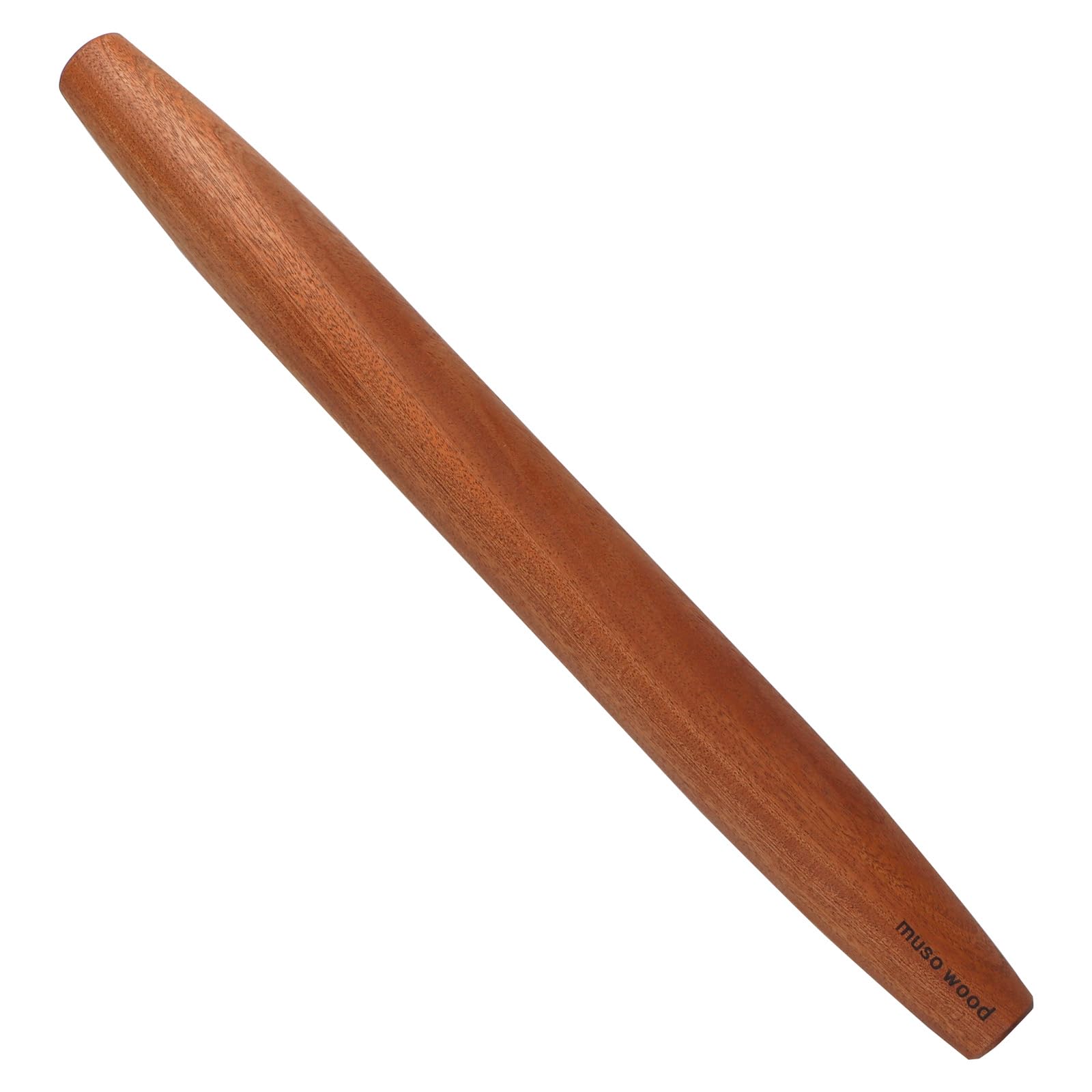 Muso Wood Sapele Wooden French Rolling Pin for Baking, Tapered Roller for Fondant, Pie Crust, Cookie, Pastry (French 15-3/4inch)
