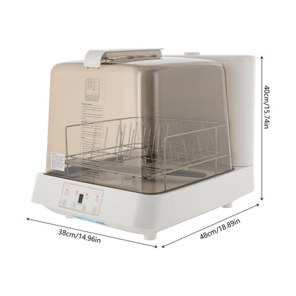 Countertop Dishwasher, Portable Dishwasher w/Multiple Cleaning Modes 360° Spray Automatic Dishwasher w/6L/1.59Gal Tank Mini Dishwasher w/Semi-clear Cover for Apartment RV Dormitory, 800W White+Brown