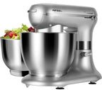 Aifeel Stand Mixer, Mixers Kitchen Electric Stand Mixer with 7.5QT+5.5QT Two Stainless Steel Bowls, Tilt-Head Electric Kitchen Mixer with Dough Hook,Egg Whisk,Flat Beater,Splash Guard (Silver)