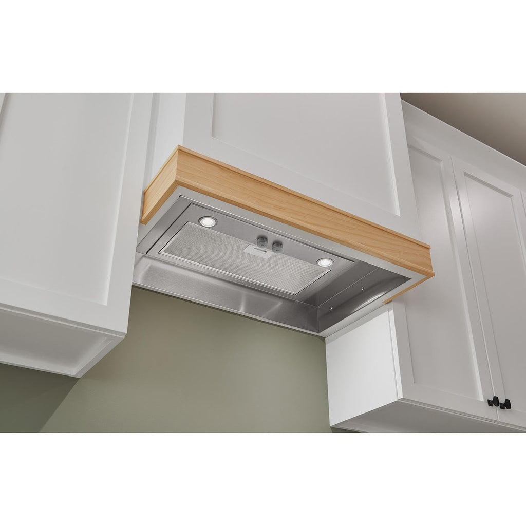 Broan- NuTone PM400SS Custom Cabinet Wbudowany 3-biegowy Power Pack Insert z oświetleniem LED i wentylatorem o maksymalnej mocy 450 CFM, 21 cali, stal nierdzewna