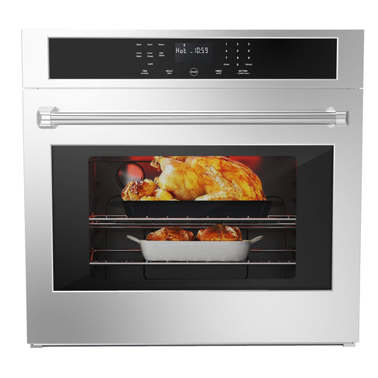 Towallmark Wall Oven30 inch Single Wall Ovens Electric Built-in Convection Oven, 3800W, 4.8 Cu. Ft. Broil Bake Roast Function, Touch Control, Safety Lock, LED Display, Timer for Kitchen Cabinetry