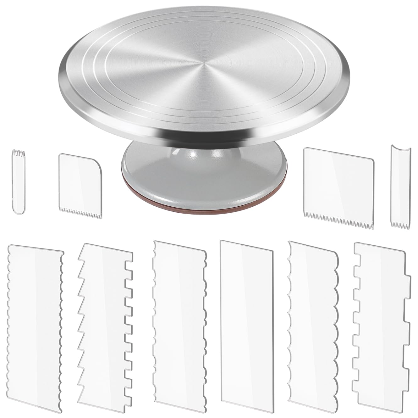 12 Inch Round Aluminum Revolving Cake Decorating Stand,Cake Turntable, Rotating Cake Stand,for Cake,Pastries and Cake Decorations