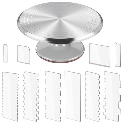 12 Inch Round Aluminum Revolving Cake Decorating Stand,Cake Turntable, Rotating Cake Stand,for Cake,Pastries and Cake Decorations