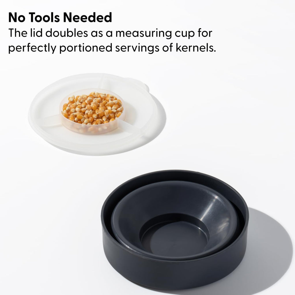 W&amp;P Microwave Silicone Popper Maker | Czarny | Składana miska z wbudowaną miarką, BPA, przyjazny dla środowiska, bezodpadowy, 9,3 filiżanek popcornu