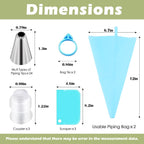FANTEXY 33-Pieces Piping Bags and Tips Set, Reusable Cake Decorating Kit with 2 Pastry Bags, 24 icing tips, 2 Couplers, 2 Silicone Rings and 3 Scrapers, Cupcake Frosting Piping kit