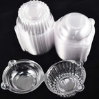 BlueSnail 50 pieces Plastic Single Individual Cupcake Muffin Dome Holders Cases Boxes Cups Pods