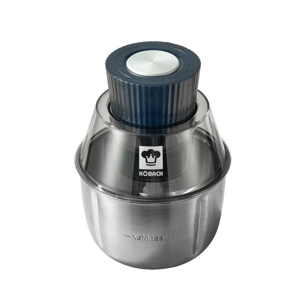 KOBACH Electric Food Processor & Meat Grinder – 1.9 Qt Food Chopper with Pure Copper Motor, Dual-Layer Blades, Procesador de Alimentos Electrico