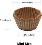 Non-Stick 400pcs Mini Cupcake Liners for Baking, Natural parchment muffin liners for Mini Muffin Pan, Cupcake Pan, Food Grade, Non Stick, Greaseproof