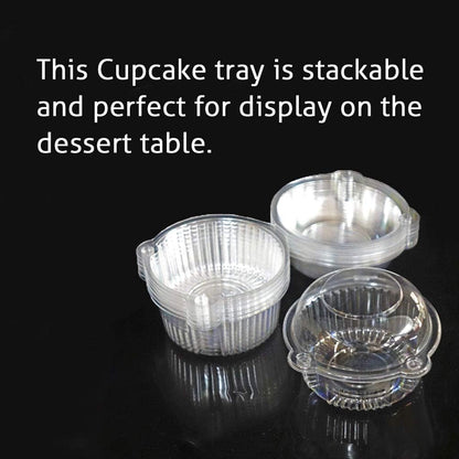 Cupcake Holders Individual,50 PC Cupcake Containers Disposable Clear Plastic Single Muffin Dome Holders Cases Individual Cupcake Boxes Bulk (white, 50 pcs)