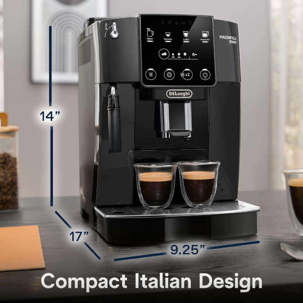 De'Longhi Magnifica Start Automatic Espresso Machine with Manual Milk Frother, Black