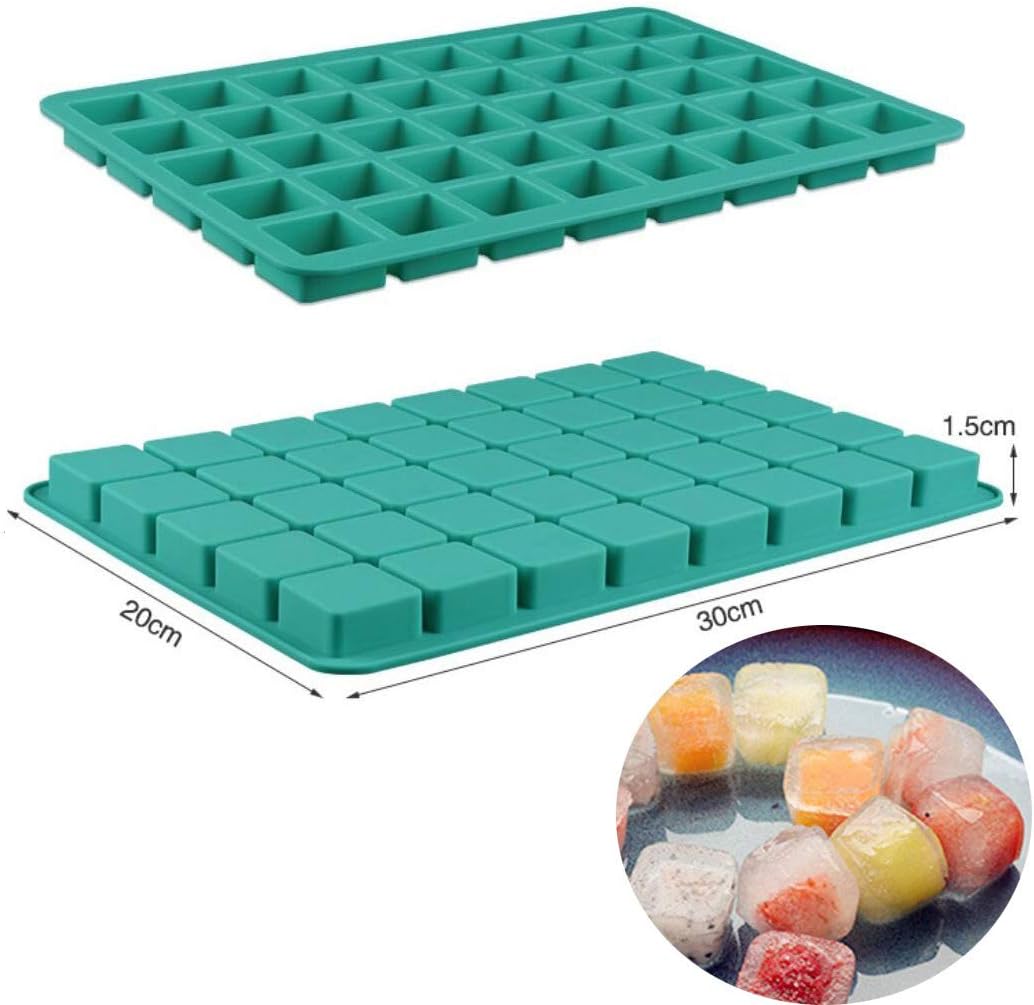 Mity rain 2 Pack 40-Cavity Square Caramel Candy Silicone Molds,Chocolate Forf Truffles, Fat Bombs Keto Snacks, Whiskey Ice Cube Tray,Grid Fondant Mould,Hard Candy Pralines Gummy Jelly Mold