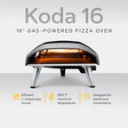 Ooni Koda 16 Piec do pizzy gazowy – 28mbar propanowy piec do pizzy na zewnątrz, przenośny piec do pizzy na ogień i na kamieniu 16-calowe pizze, z wężem gazowym i regulatorem, maszyna do robienia pizzy na blacie, kuchenka do pizzy na zewnątrz