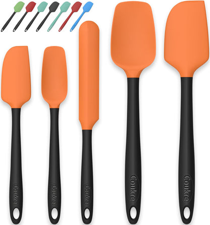 Coukre Silicone Spatula Set of 5,High Temperature Resistant, Food Grade Silicone, Dishwasher Safe, for Baking, Cooking (Aqua Green)