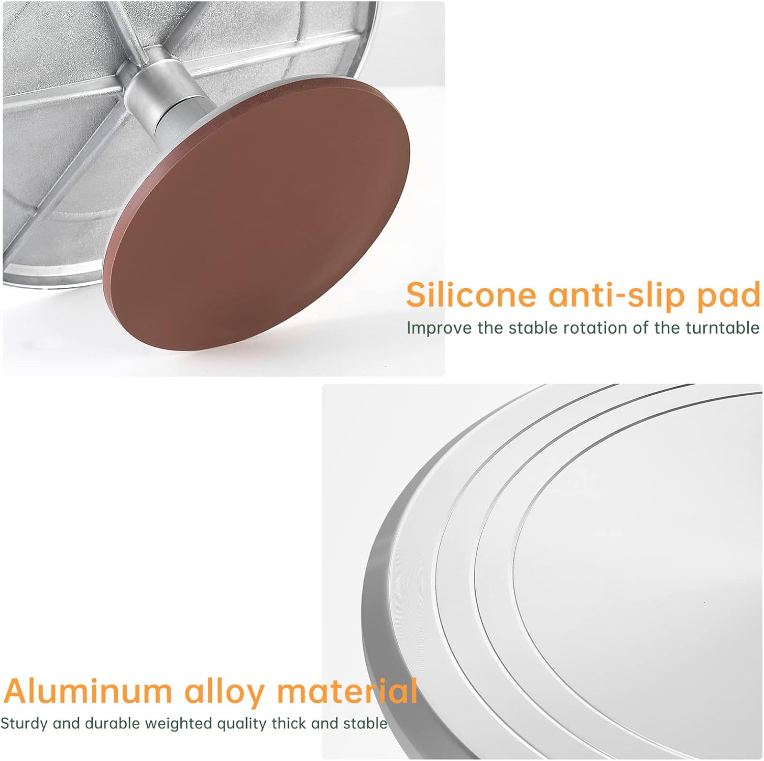 12 Inch Round Aluminum Revolving Cake Decorating Stand,Cake Turntable, Rotating Cake Stand,for Cake,Pastries and Cake Decorations