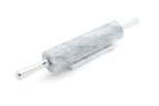 Fox Run Polished Marble Rolling Pin with Wooden Cradle, 10-Inch Barrel, White