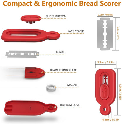 Bread Lame Dough Scoring Tool,2pcs Sourdough Bread Scorer Bread Making Cutter Blade with 10pcs Blades for Homemade Bread Baking Making Tools Supplies (1pcs Black)