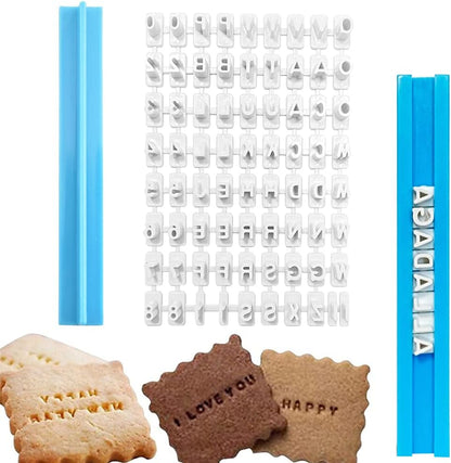 Pack of 72 Alphabet Number Letter Cookie Stamp Set Biscuit Fondant Decorating Baking Impress Mould