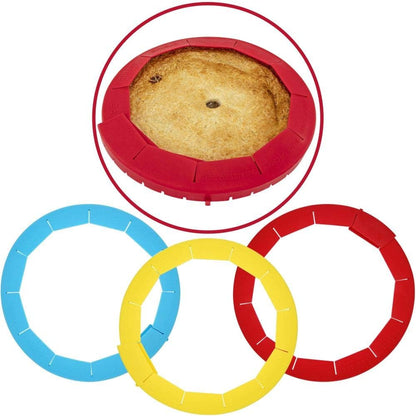 Pie Crust Shield Adjustable Reusable Silicone Baking Tool – Prevents Burnt Edges, Set of 3 for Perfect Pies