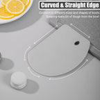 Sapid Flexible Curved Edge Silicone Bowl Scraper(5.98"x4.3"), Food Grade Dough Scraper for Baking Sourdough Bread, Cake, Multipurpose Kitchen Dish Scrapers, Easy to Clean (1, Gray)
