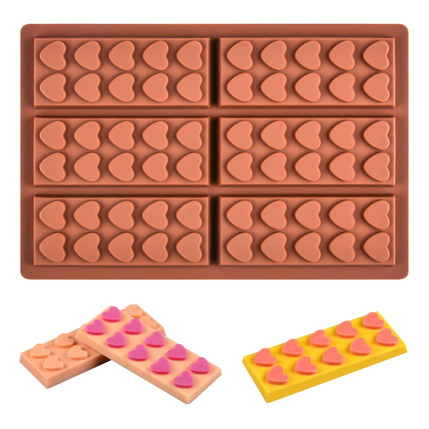 1 Pc Chocolate Bar Mold Deep Dubai Break Apart Candy Molds Thick Stuffed Silicone Molds for Filling Knafeh Pistachio Chocolate Bar and Wax Melts Large (Pyramid Shape)