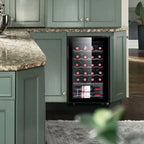 STAIGIS 24 Bottle Compressor Wine Cooler Refrigerator, Small Freestanding Wine Fridge for Red, White and Champagne, Mini Fridge with 40-66F Digital Temperature Control Glass Door