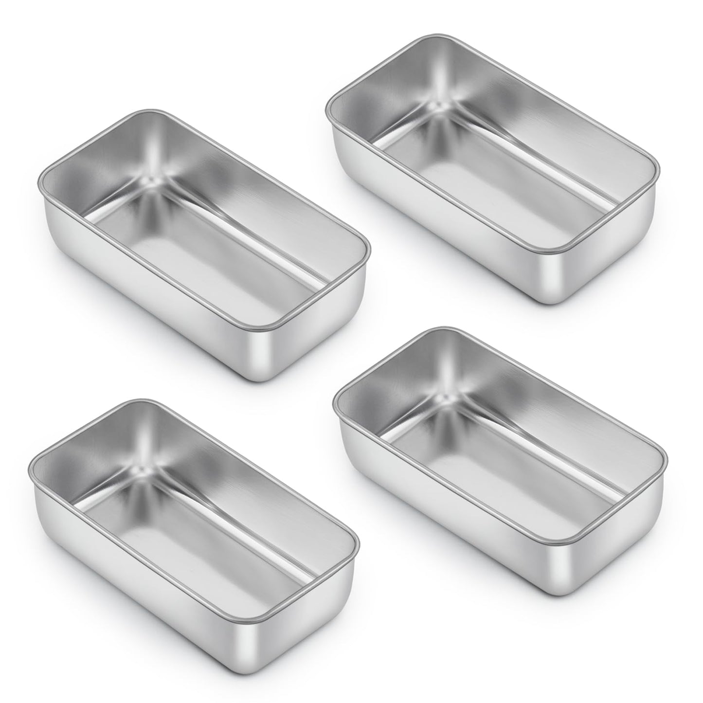 E-far Loaf Pan for Baking Bread, 9 x 5 Inch Stainless Steel Baking Loaf Pans, Metal Bakeware for Bread Meatloaf Cake Brownies, Healthy & Non Toxic, Easy Release & Dishwasher Safe - Set of 3