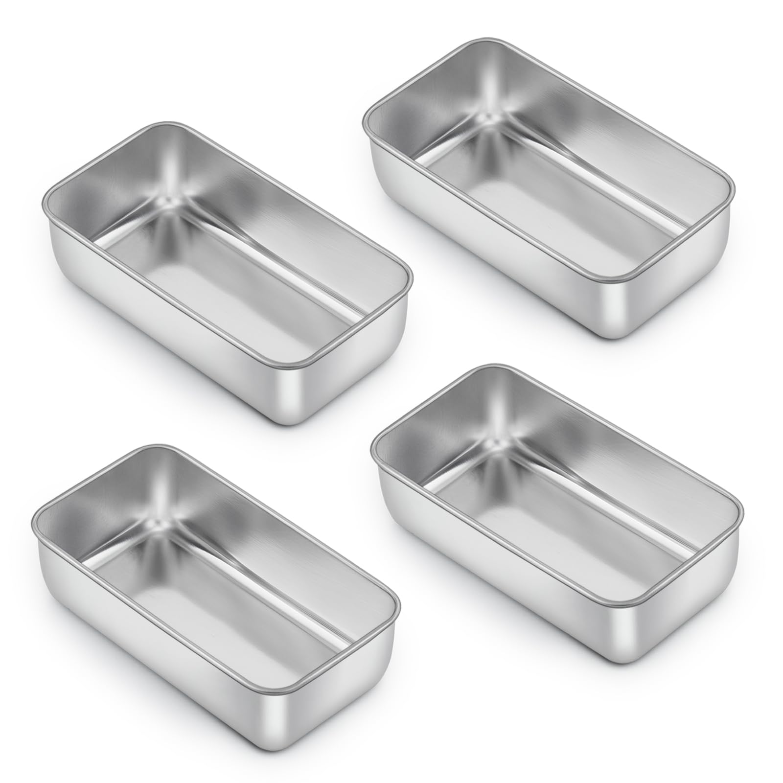 E-far Loaf Pan for Baking Bread, 9 x 5 Inch Stainless Steel Baking Loaf Pans, Metal Bakeware for Bread Meatloaf Cake Brownies, Healthy & Non Toxic, Easy Release & Dishwasher Safe - Set of 3