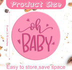 6 Pcs Baby Shower Fondant Embosser Cookie Stamps 3D Design Baby Shower Cookie Cutters Stamp for Party Decorating Fondant Icing Cupcake Cake(Baby)
