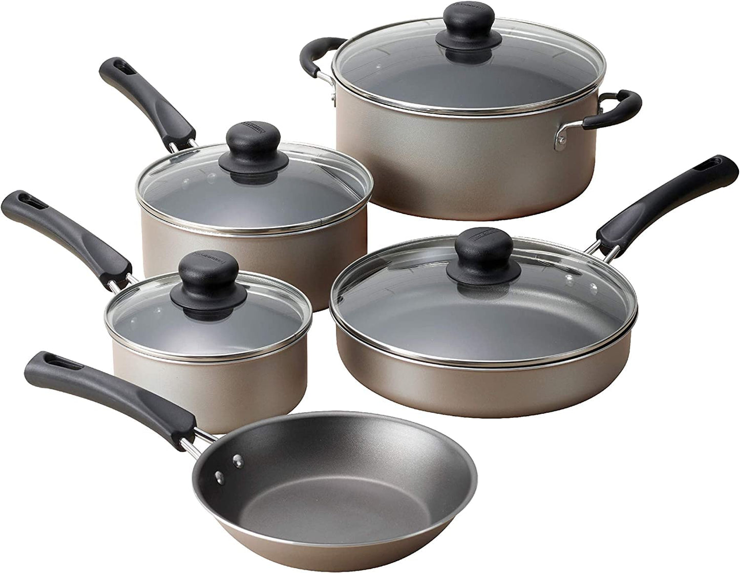 Tramontina 9-Piece Non-Stick Cookware Set, Champagne