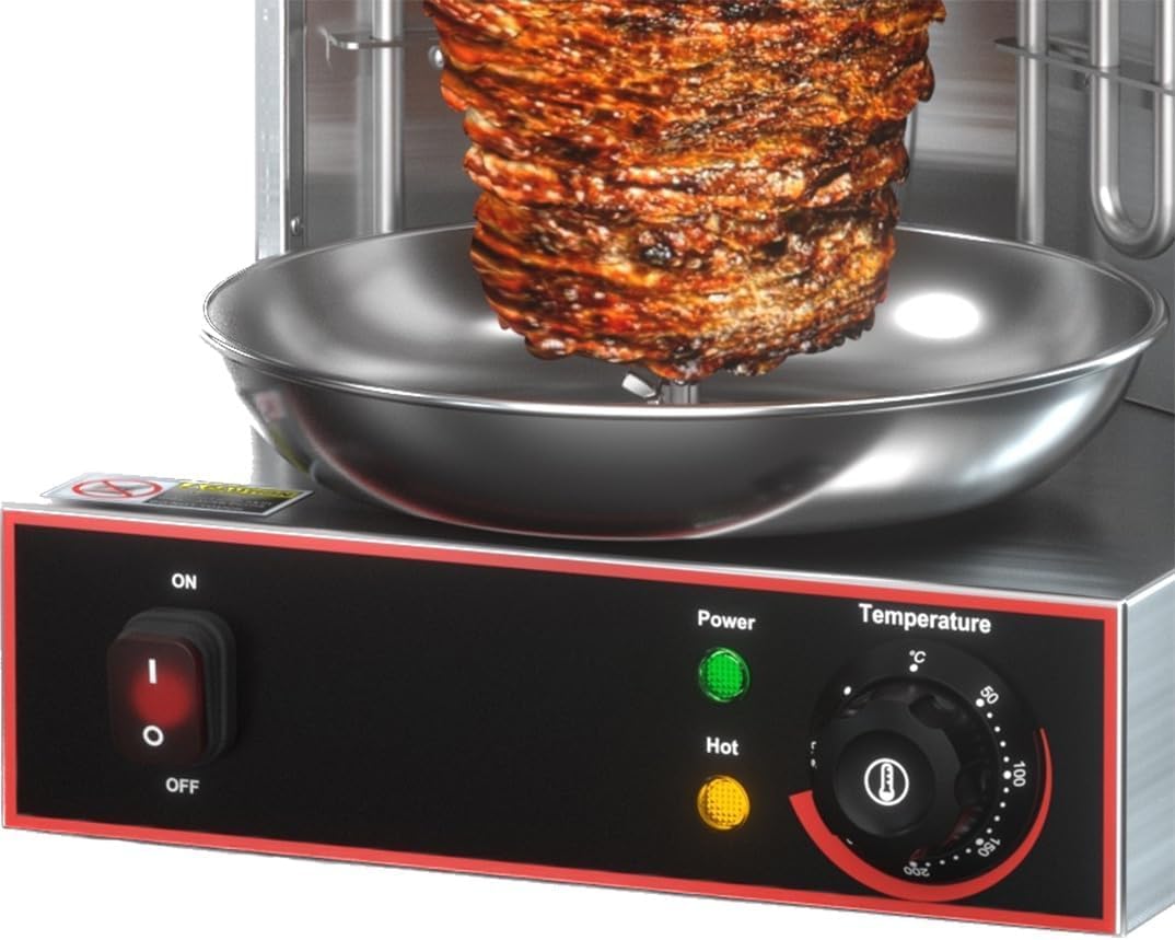 Elektryczny pionowy brojler, maszyna do shawarmy, grill kebabowy, piekarnik z rożnem Gyro