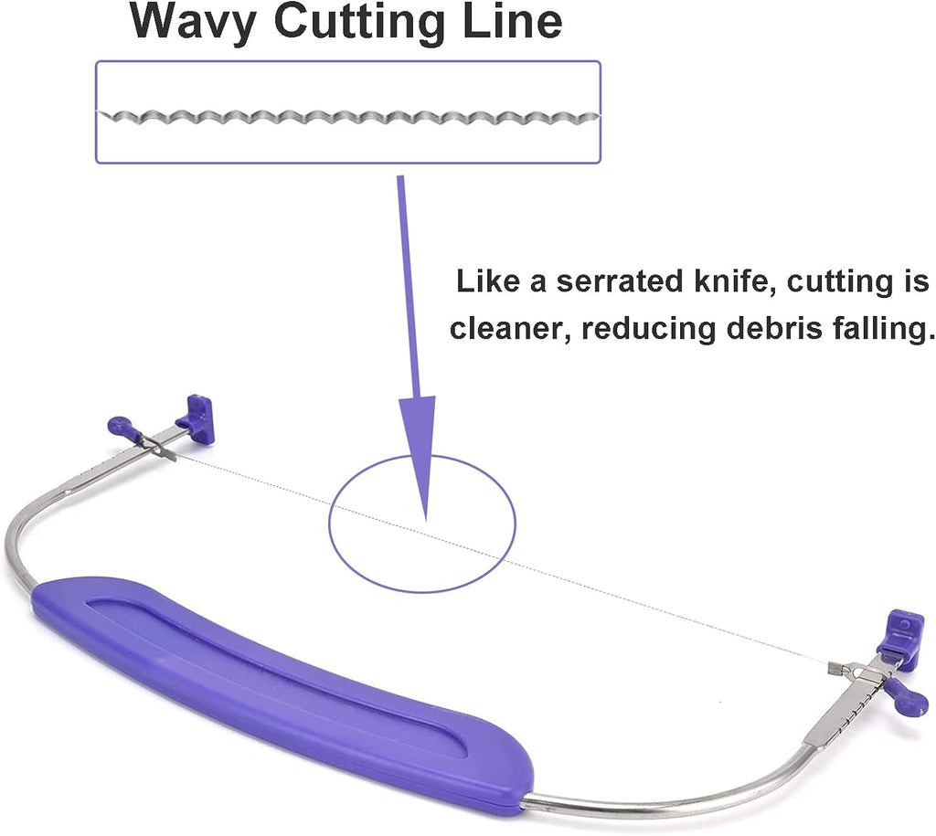 WAFJAMF Adjustable Cake Leveler Cutter, Professional Cake Slicer with Stainless Steel Wires and Handle for Leveling Tops of Layer Cakes Suitable for 10 Inch Cake