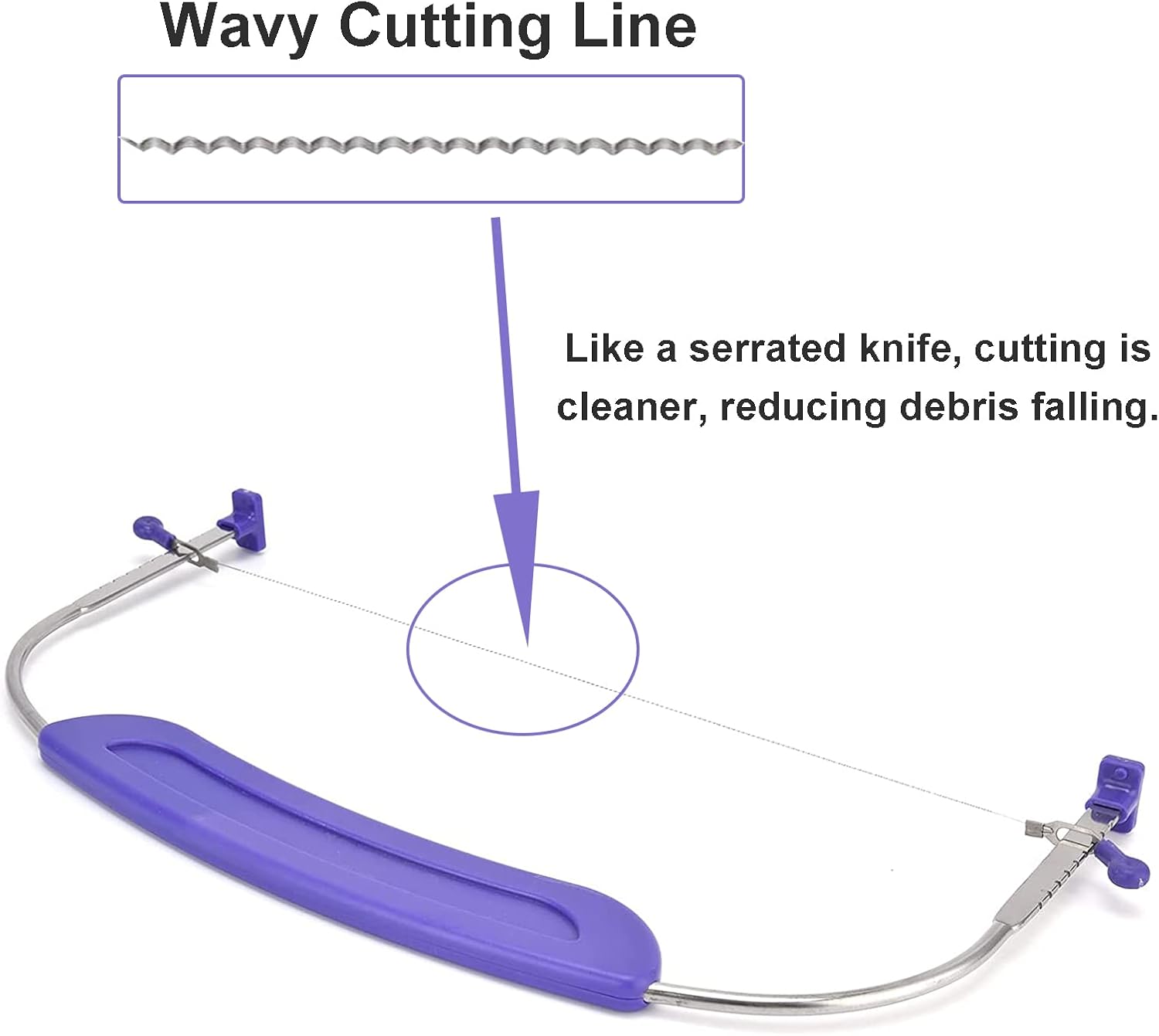 WAFJAMF Adjustable Cake Leveler Cutter, Professional Cake Slicer with Stainless Steel Wires and Handle for Leveling Tops of Layer Cakes Suitable for 10 Inch Cake