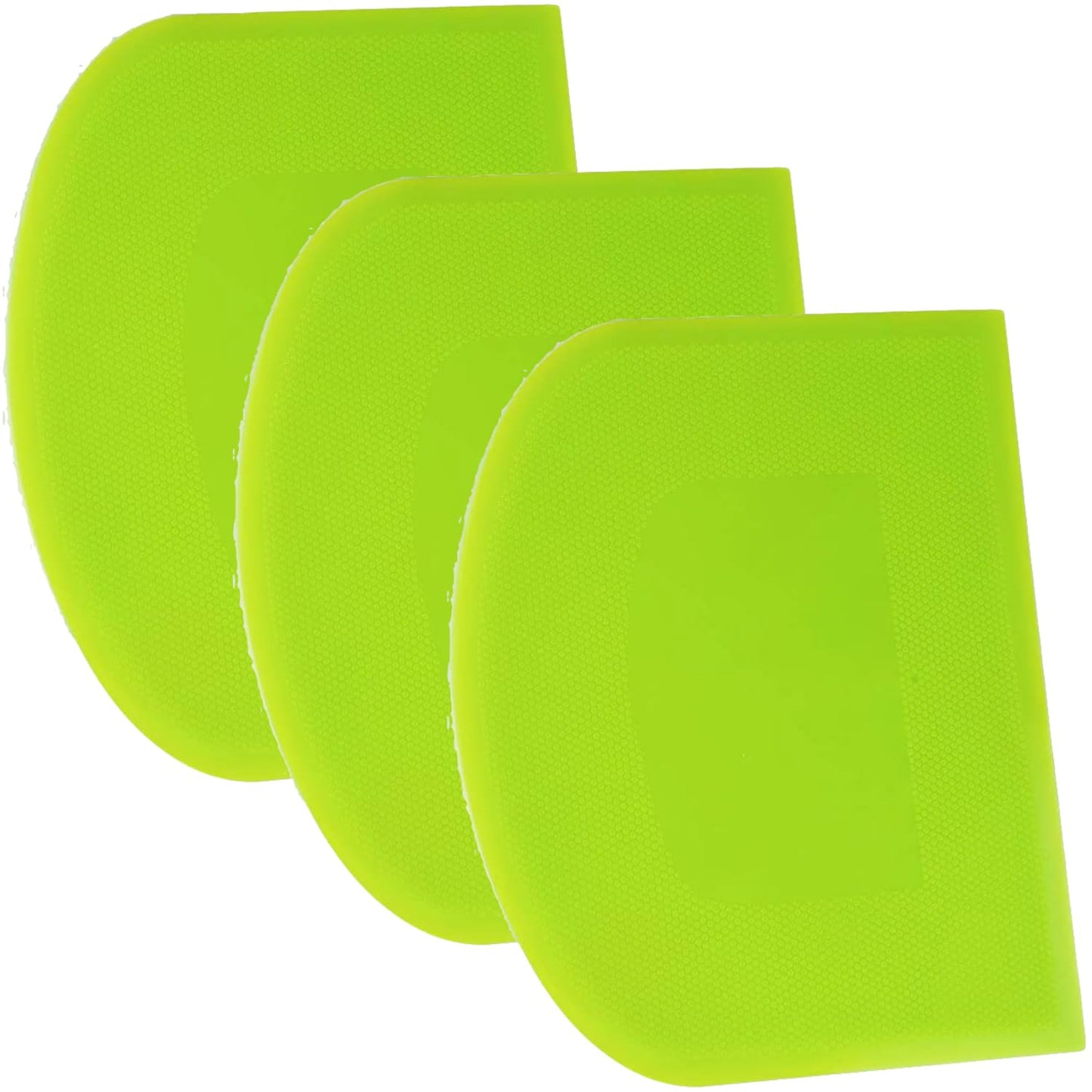SURDOCA Dough Scraper Bench Scraper - 3P 4.7x3.7" Plastic Flexible Bowl Scraper, Sharp Edge & Angles Cake Scraper. Non-Slip Bakeware Decorating Tools Sculpting & Modeling Tools - Green+White+Green