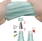 20 Inch Piping Bags Reusable, Silicone Pastry Bags Set, Large Cake Decorating Bag, 2 PCS Icing Frosting Bags for Cake, Dessert, Pastry, Cookies,Cupcake, DIY Baking Tools, Green