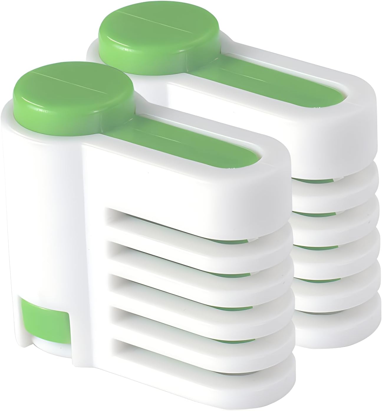 2PCS DIY Cake Slicer, Stratification Auxiliary Bread Slice, Toast Cut, 5 Layers Leveler Slicer, Kitchen Fixator Tool Green