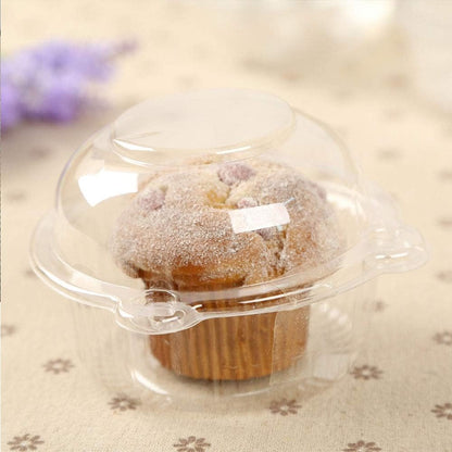 Cupcake Holders Individual,50 PC Cupcake Containers Disposable Clear Plastic Single Muffin Dome Holders Cases Individual Cupcake Boxes Bulk (white, 50 pcs)