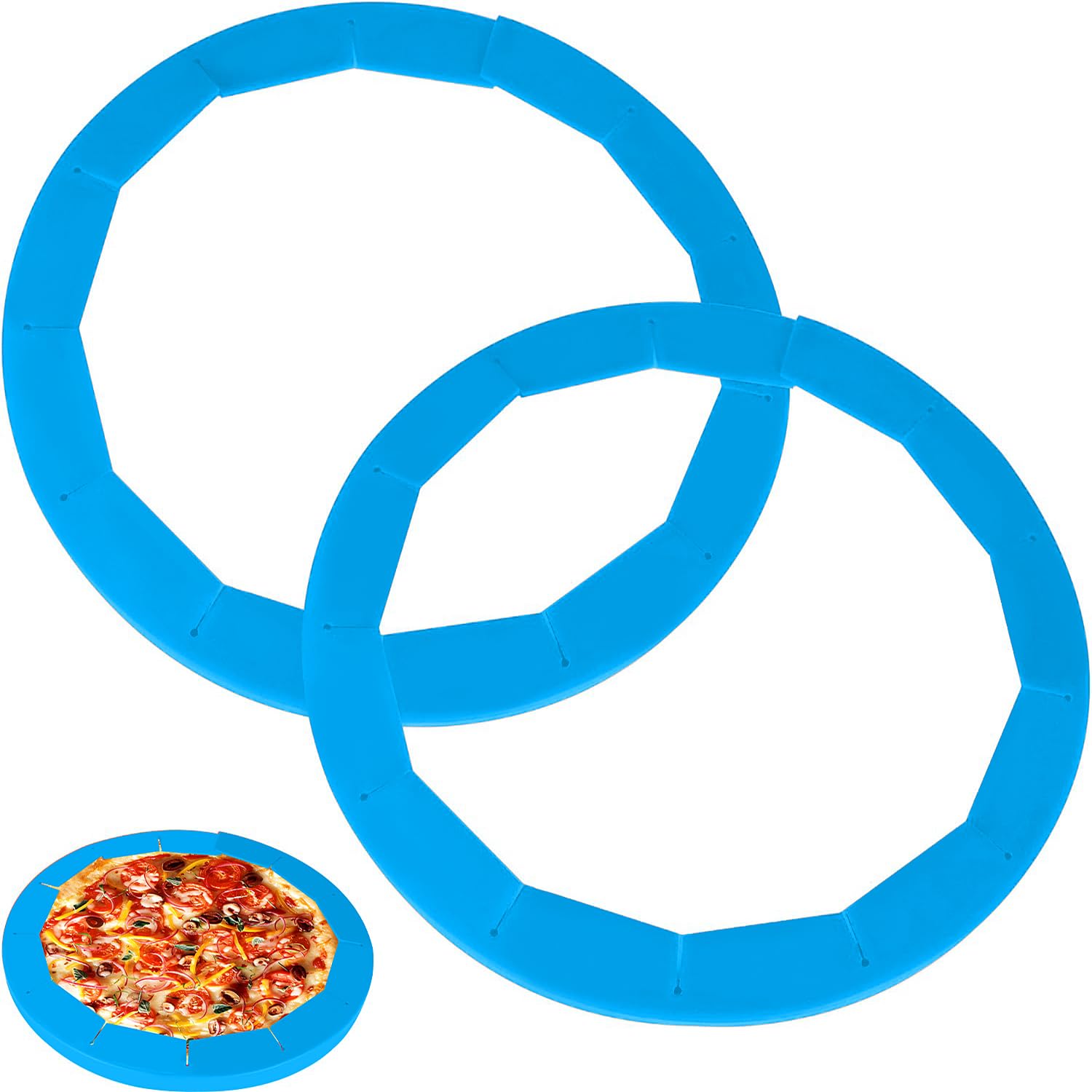 2 Pack Adjustable Silicone Pie Crust Shield Pie BPA-free Protectors Adjustable Bake Crust Protector Pie Crust Protector Cover Kitchen Tool for Baking Pie Pizza, Fit 8-11.5 Inch Pies(Red)