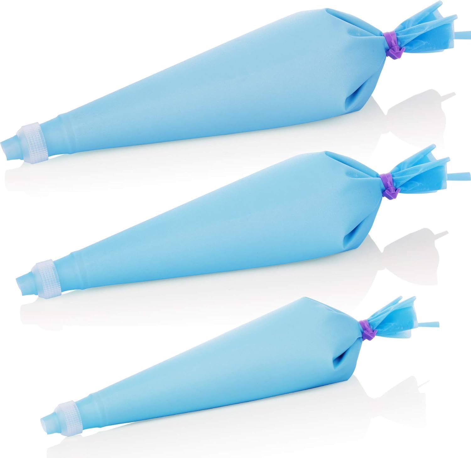 Piping Bags, Reusable Pastry Bags, Silicone Icing Bags In 3 Size (12"+14"+16"), 6 Icing Couplers For Standard Tips, 6 Frosting Bag Ties Cake Decorating Bags