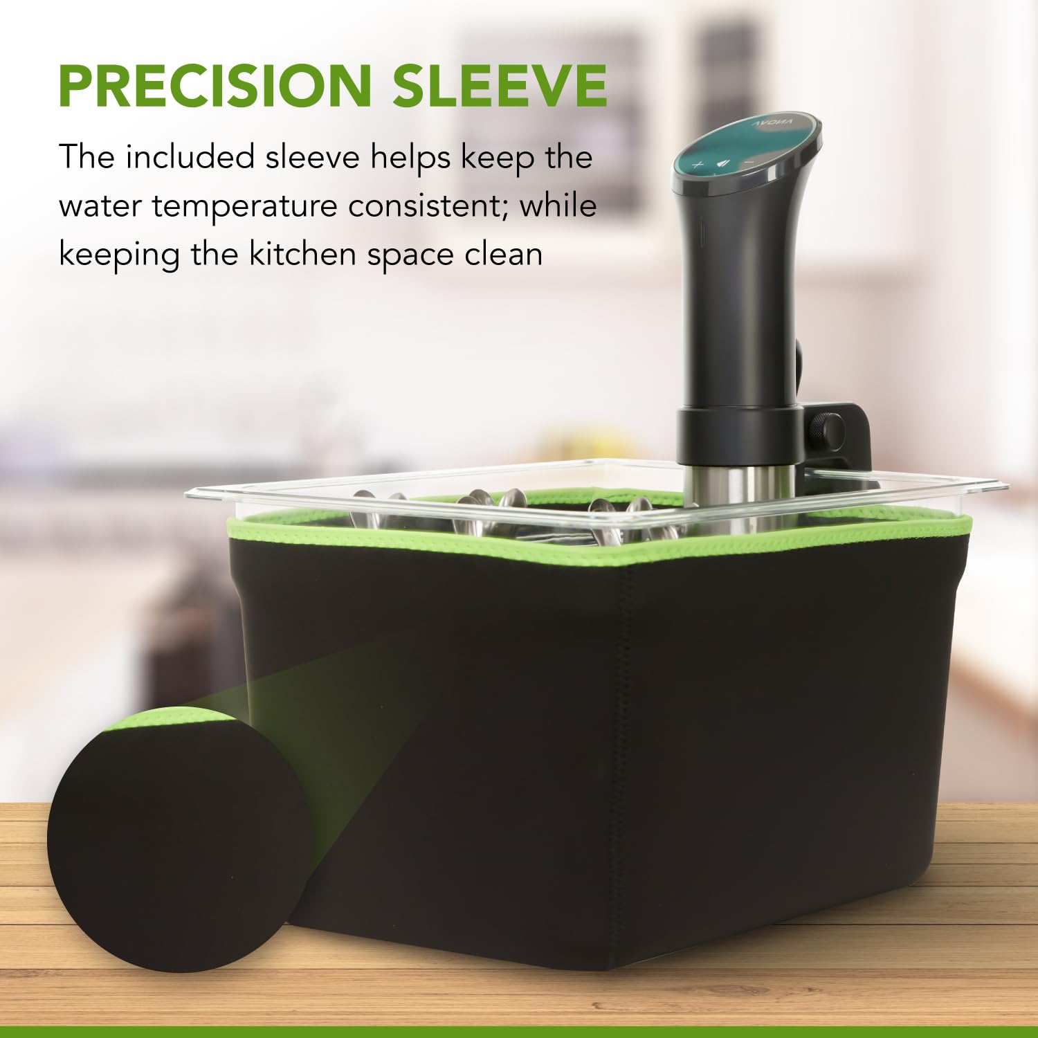 Контейнер Sous Vide 12 л, сумісний з усіма моделями Anova, Breville Joule, плитою Instant Pot Sous Vide, включає універсальну силіконову кришку - знімну решітку з 5 затискачами з нержавіючої сталі - ізоляційну втулку
