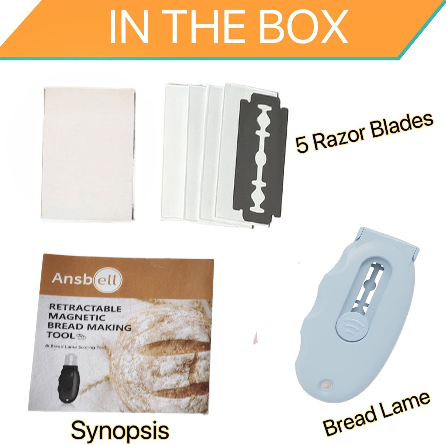Extractable & Magnetic Bread Lame Dough Scoring Tool with 5 Razor Blades,Professional Sourdough Scoring tool for Sourdough Bread Baking & Bread Making Tools,Perfect Bread Scoring Tool