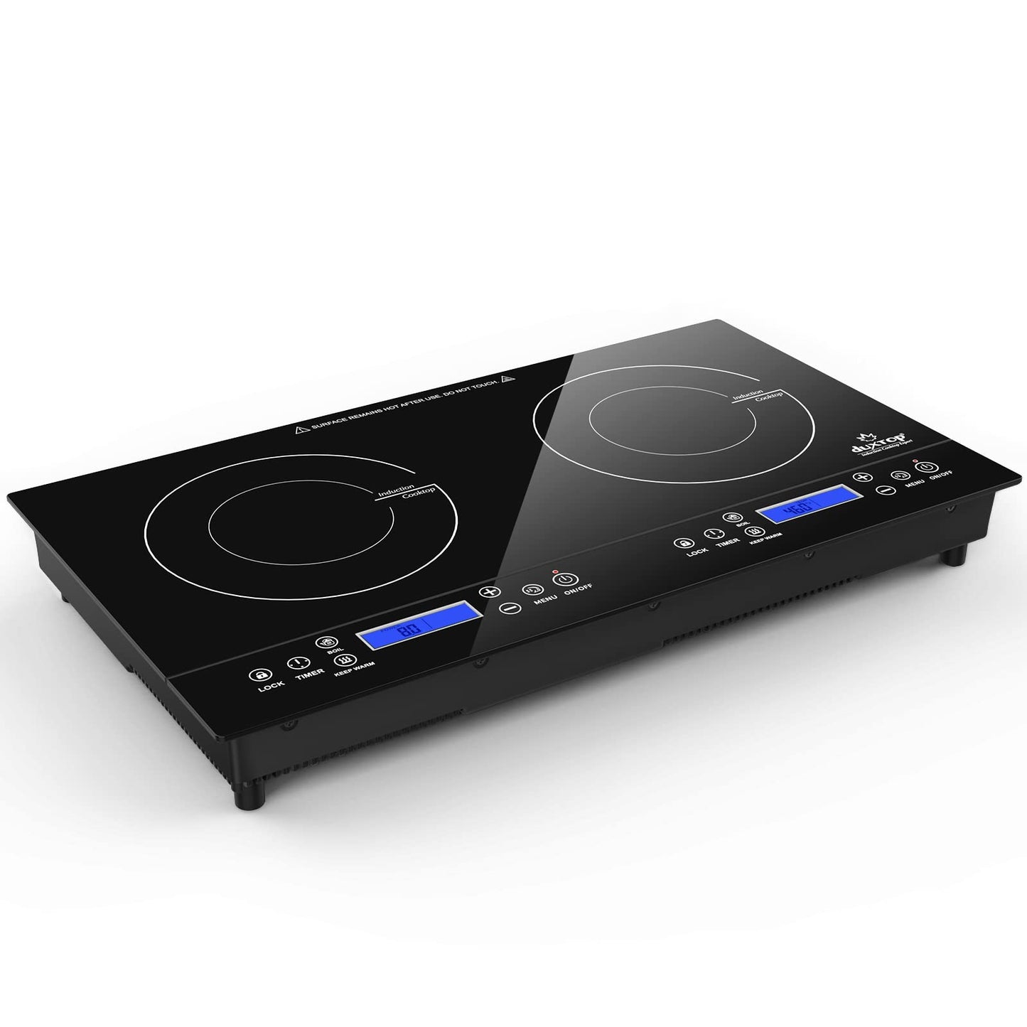 Duxtop LCD 1800W Portable Induction Cooktop 2 Burner, Built-In Countertop Burners with Sensor Touch Control, Electric Cooktop with 2 Burner, Electric Double Induction Burner for Cooking, 9720LCBI