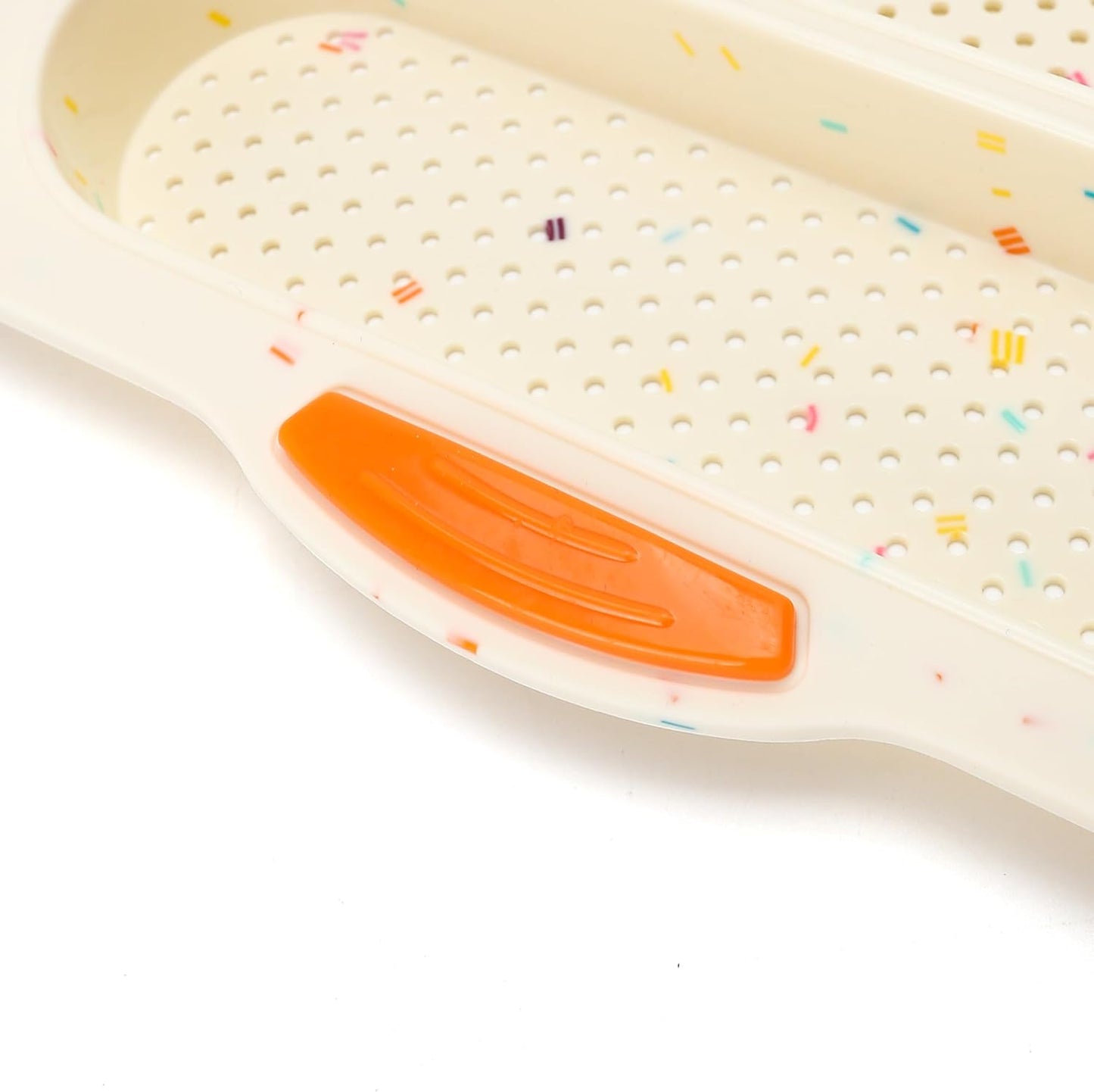 French Bread Hoagie Sub Roll Baking Pans 4-slot, Non Stick Silicone Mould Mold Tray for Sandwich Baguette Hot Dog Bun Loaf Food, Mini Tool Set for Restaurant Homemade Household Breakfast Dinner-Beige