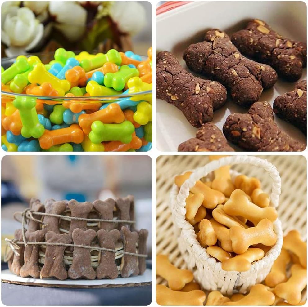 Silicone Molds Puppy Dog Paw and Bone, Non-Stick Food Grade Silicone Molds for Chocolate, Candy, Jelly, Ice Cube, Dog Treats, Cupcake Baking Mould, Muffin pan (Set of 4PCS)