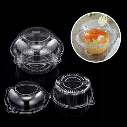 Cupcake Holders Individual,50 PC Cupcake Containers Disposable Clear Plastic Single Muffin Dome Holders Cases Individual Cupcake Boxes Bulk (white, 50 pcs)