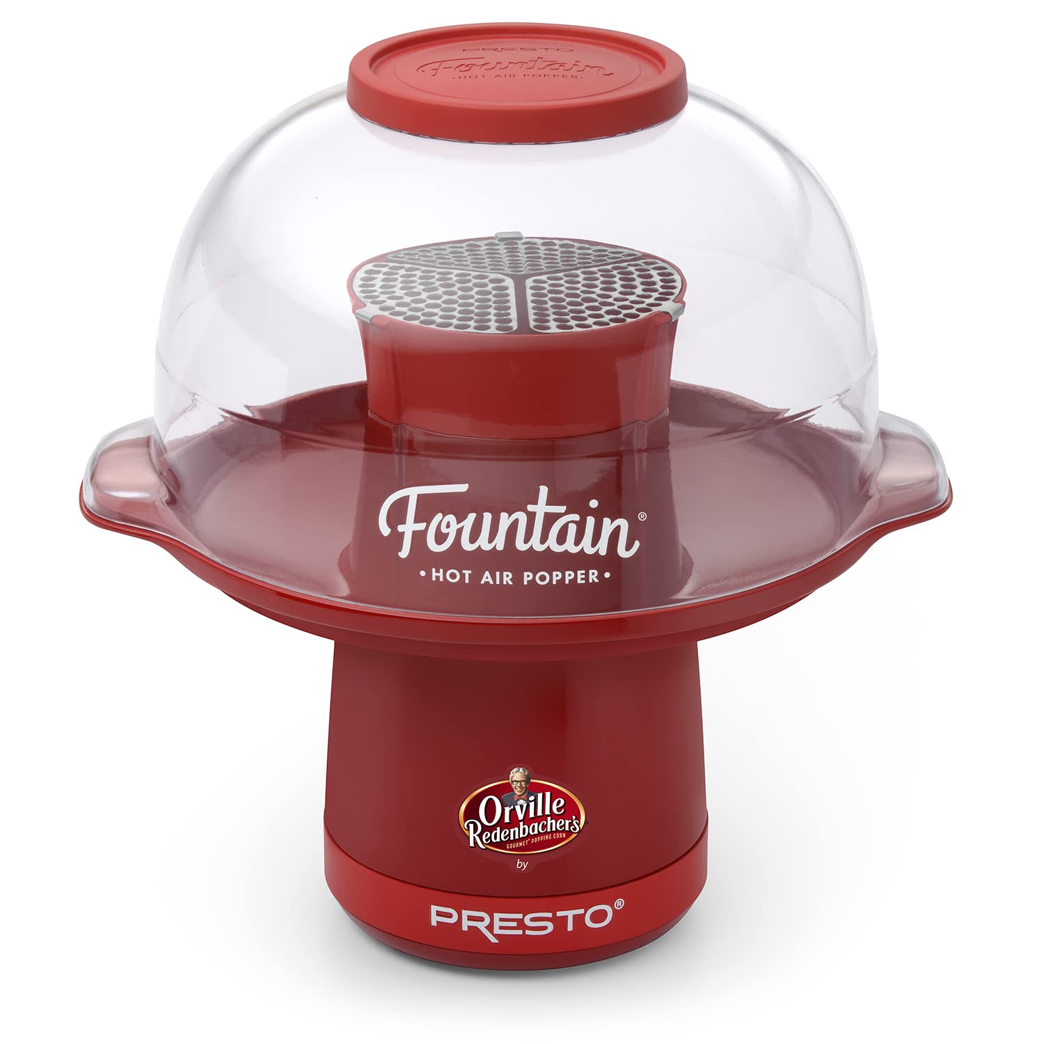 Presto Orville Redenbacher's Fountain Hot Air Popper Popcorn, 20 kubków, czerwony