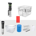 Zestaw do gotowania metodą sous vide, cyrkulatory zanurzeniowe 1000 W i pojemnik sous vide o pojemności 12,60 qt z pokrywką i rusztem, z cyfrowym wyświetlaczem temperatury i czasu