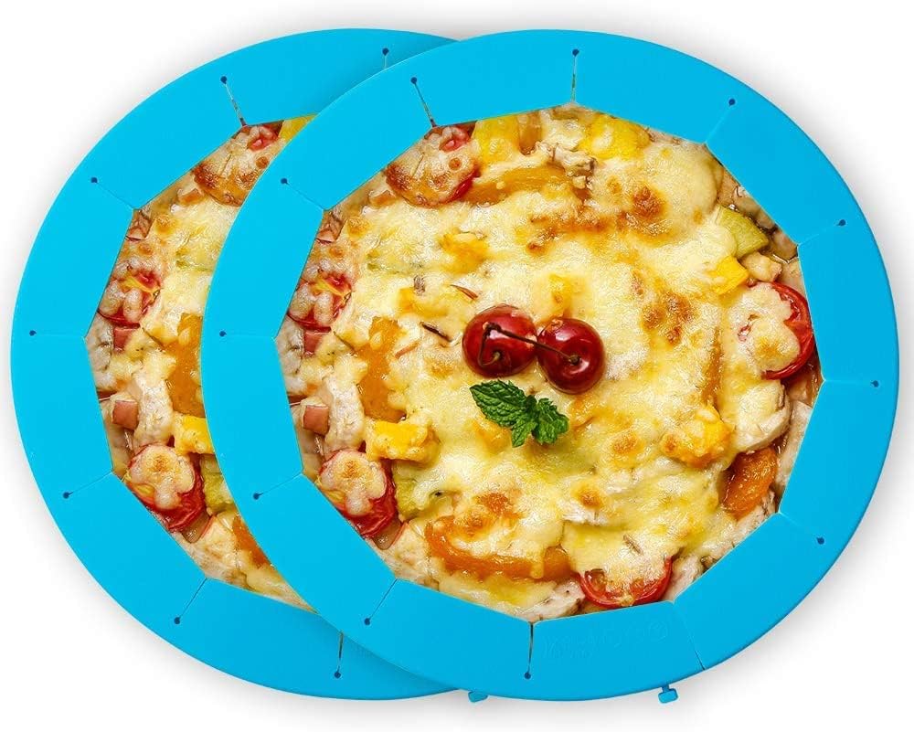 SUUCARER Adjustable Pie Crust Shield Silicone Pie Protector, Pie Ring Crust Bake Protector Pie Cover，Pie Accessories Kitchen Gadget for Baking Pizza Pie Tools, Fits 8 to 10.5 Inch Pie Pans, 2 PCS