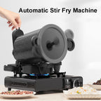 Automatic Cooking Machine 360° Rotatable Stir Fry Machine Multifunctional Stir Fry Pot for Home Outdoor Camping Travel Cooking (BLACK)