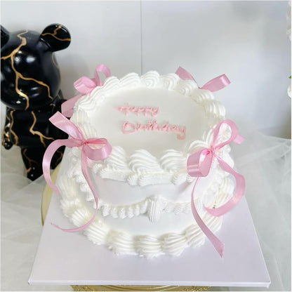 20 Pack Bow Cupcake Toppers Birthday Bowknot Ribbons Coquette Pink Bow High Footed Cup Balloon Wall Party Decorations Bridal Cake Dessert Picks Baby Girl Boy Wedding Party Supplies pink1