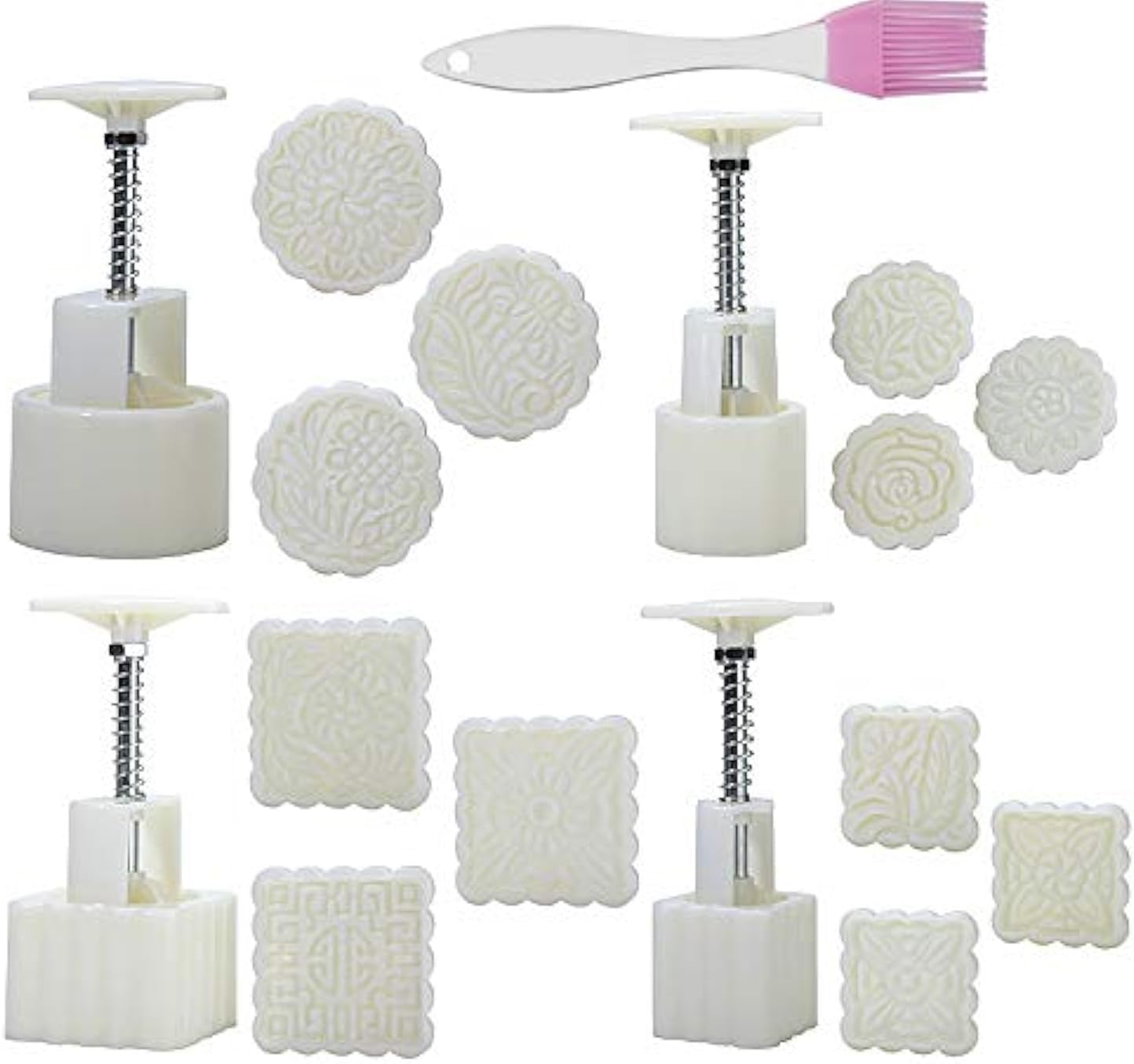4 Sets 12 Pcs Mode Mooncake Fodant Gift DIY Moon Cake Mold (12)